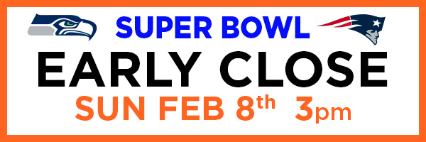 Early Close Jan 8th 5pm